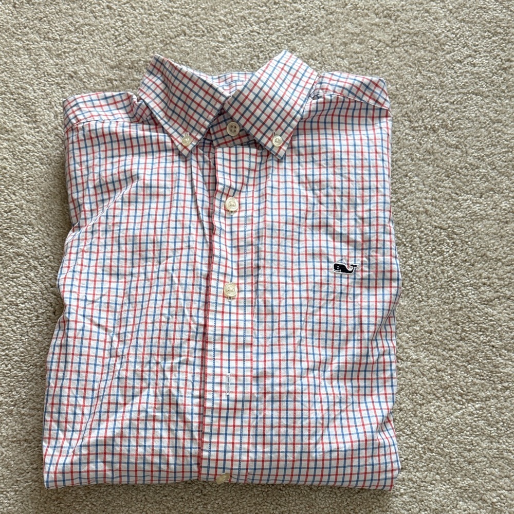 Vineyard Vines Men's Checkered Shirt - Red and Blue